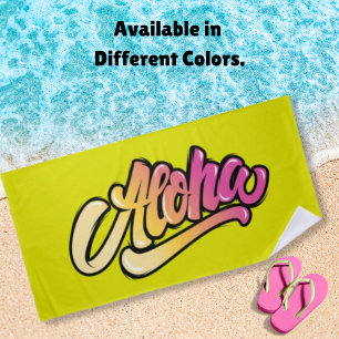 Serviette De Plage Funky Péridot Aloha Jaune Doré