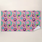 Serviette de plage Funky Pink Circles (Devant)