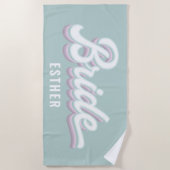 Serviette De Plage Funky rétro 80's pastel bride mariage bachelorette (Devant)