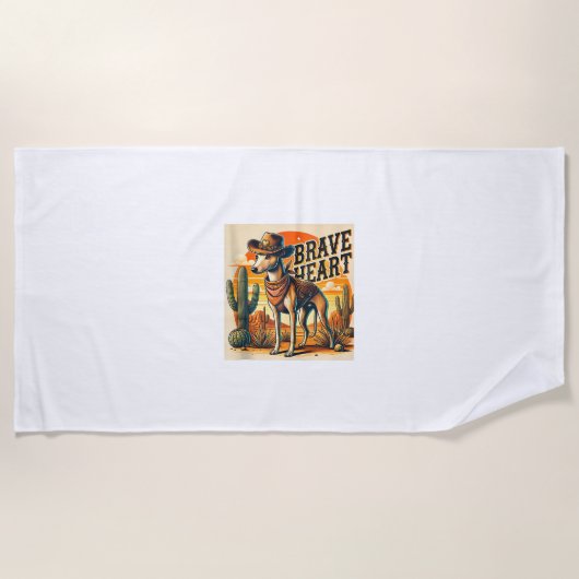 Serviette De Plage Funky Sheriff Chien Chemise Greyhound Whippet Chie (Devant)