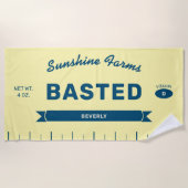 Serviette De Plage Funny BASTED Butter Stick Personalized Yellow (Devant)