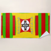 Serviette De Plage Funny Beach Party Rouge Golden Green (Devant)