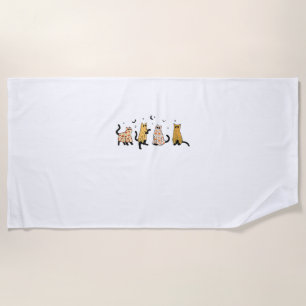 Serviette De Plage Funny Black Cats Ghost Halloween Motif Amoureux de