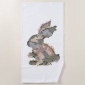 Serviette De Plage Funny Bunny Crochet Patchwork Camo Rabbit Happy Ea (Devant)