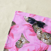 Serviette De Plage Funny Chat rose (En situation)
