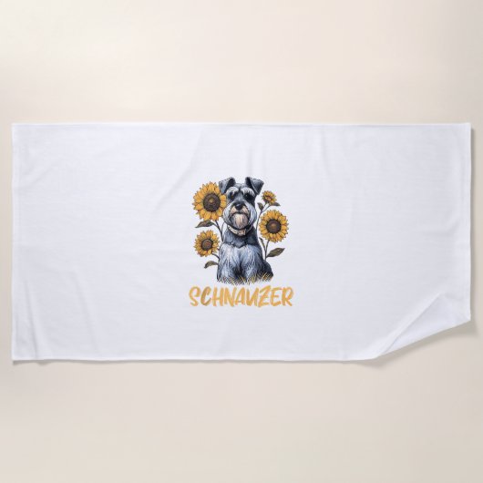 Serviette De Plage Funny Chien Schnauzer (Devant)