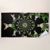 Serviette De Plage Funny Chihuahua Dog Cute Tan White Psychedelic (Devant)