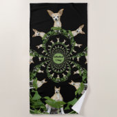 Serviette De Plage Funny Chihuahua Dog Cute Tan White Psychedelic (Devant)