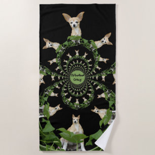 Serviette De Plage Funny Chihuahua Dog Cute Tan White Psychedelic