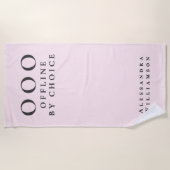 Serviette De Plage Funny Custom Pastel Pink Charcoal OOO Minimalist (Devant)