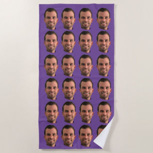 Serviette De Plage Funny Custom Photo Face Beach Towne Personnalisé