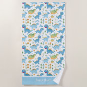 Serviette De Plage Funny Dinosaur Pattern kids summer (Devant)
