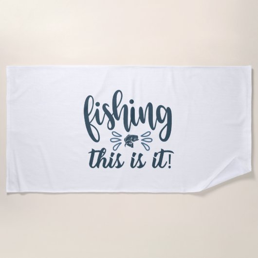 Serviette De Plage Funny Fishing Shirt avec slogan (Devant)