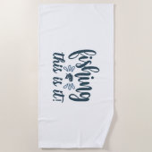 Serviette De Plage Funny Fishing Shirt avec slogan (Devant)