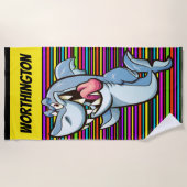 Serviette De Plage Funny Grand requin blanc (Devant)