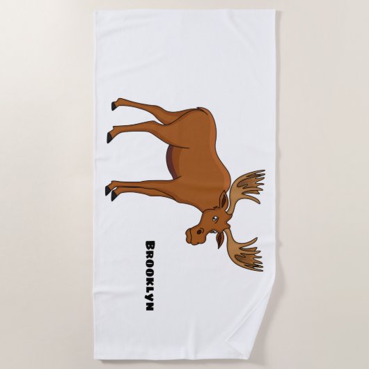 Serviette De Plage Funny moose (Devant)