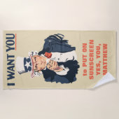 Serviette De Plage Funny Oncle Sam Patriotic Message personnalisé (Devant)