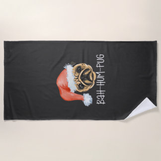 Serviette De Plage Funny Pug Christmas Dog Mom Dad Pajamas Oversized 