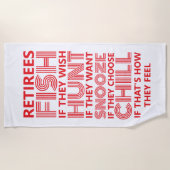 Serviette De Plage funny retiree (Devant)