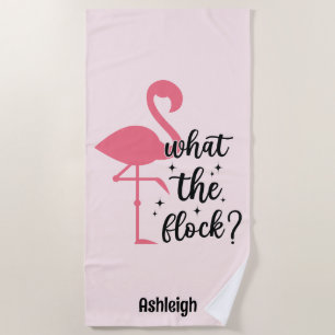 Serviette De Plage Funny rose Ce que le Flamant rose Flock Personnali
