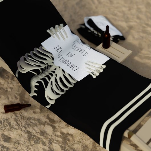 Serviette De Plage Funny Skeleton Réservé Signal Éffrayant Beach Towe