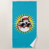 Serviette De Plage **Funny Skull With Sunglasses – Cartoon Laughing S (Devant)