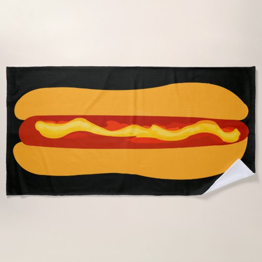 Serviette De Plage Funny Summer Hot Dog (Devant)