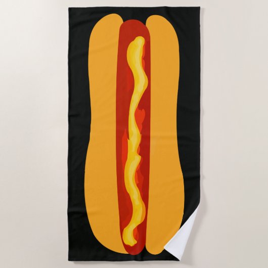 Serviette De Plage Funny Summer Hot Dog (Devant)