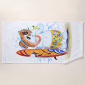 Serviette De Plage Funny Summer Snowman Surfer (Devant)