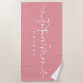 Serviette De Plage Futur Anneau Cardiaque Mme Script Mariage personna (Devant)