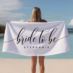 Serviette De Plage Futur Mariée Poule Blanche Personnalisée
