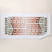 Serviette De Plage Futur Mme terracotta sauge vert rétro 60's simple (Devant)