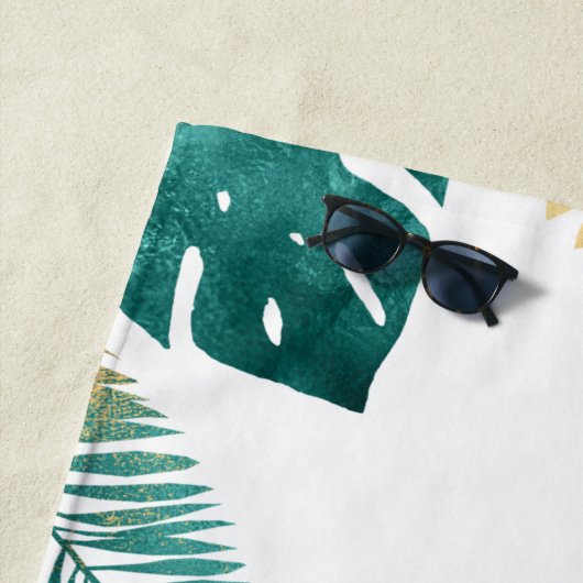 Serviette de plage Future Mme Green Gold White Tro (En situation)