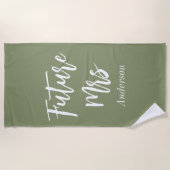 Serviette De Plage Future Mme Sage Green Enterrement de Vie de Jeune (Devant)