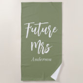 Serviette De Plage Future Mme Sage Green Enterrement de Vie de Jeune (Devant)