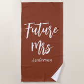 Serviette de plage Future Mrs Terracotta pour l'en (Devant)
