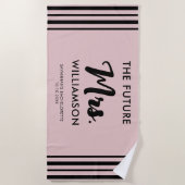 Serviette De Plage Future noire rose fête de demoiselle d'honneur der (Devant)