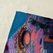 Serviette De Plage Futuristic Retro Arcade in Outer Space (En situation)