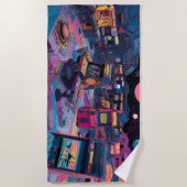 Serviette De Plage Futuristic Retro Arcade in Outer Space (Devant)