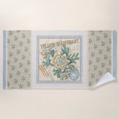 Serviette De Plage G Bureau de la création Fleur jaune (Devant)