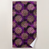 Serviette De Plage Galaxie dorée et violette Motif Mandala Dharma (Devant)