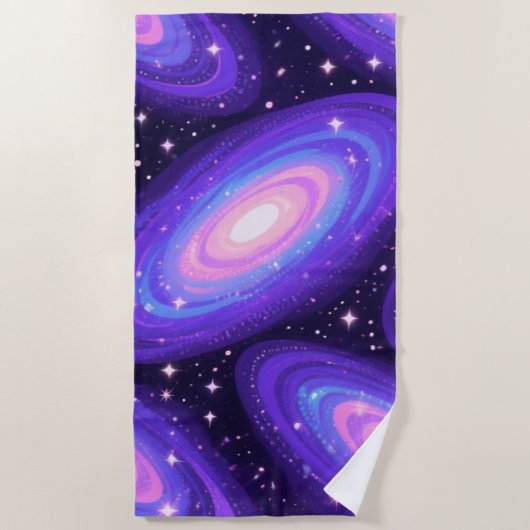 Serviette De Plage Galaxy Swirls Motif Dreamy Cosmic Nebula Design (Devant)