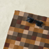 Serviette De Plage Gamer Brown de motif de Pixelated | personnalisé (En situation)