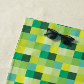 Serviette De Plage Gamer vert de motif de Pixelated | personnalisé (En situation)