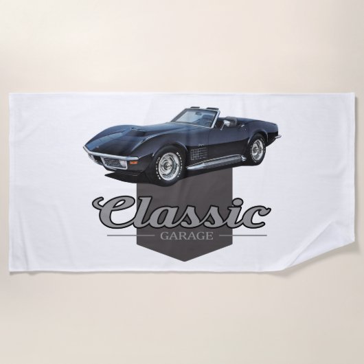 Serviette De Plage Garage classique Corvette (Devant)