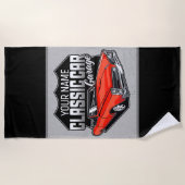 Serviette De Plage Garage de voiture classique convertible personnali (Devant)