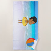 Serviette de plage garçon avec ballon (Devant)