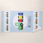 Serviette De Plage Garçons Bleu Joli Train Enfants (Devant)