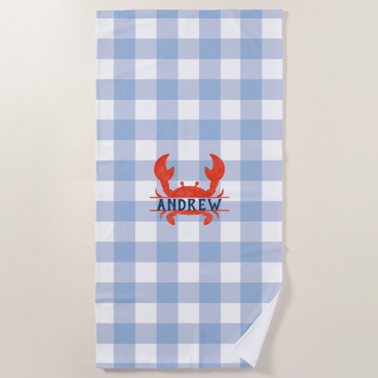 Serviette De Plage Garçons Crabe aquarelle (Devant)