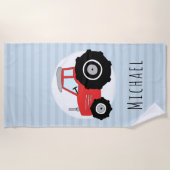 Serviette De Plage Garçons Cute Blue Farm Tractor Enfants (Devant)